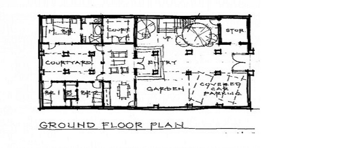 African Courtyard House : Ground Floor Plan
